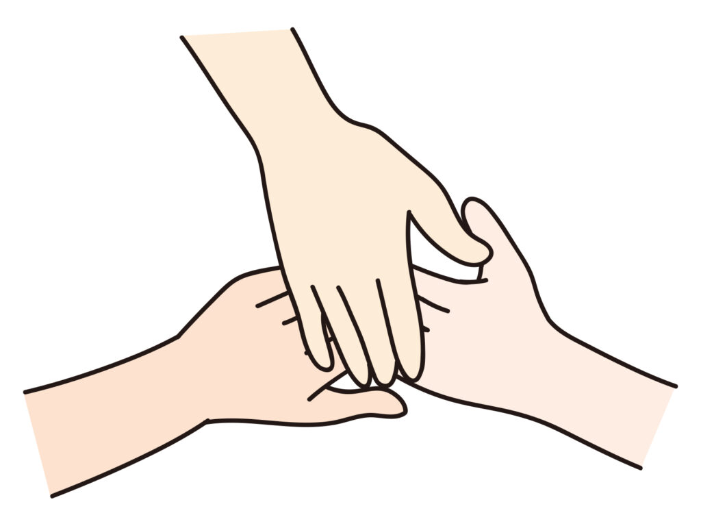 3人で力を合わせて